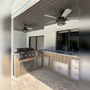 As installed by Perello Patio · Outdoorkitchen 16 ft · Sunbleach Oak · Bull 30" Griddle Commercial LP