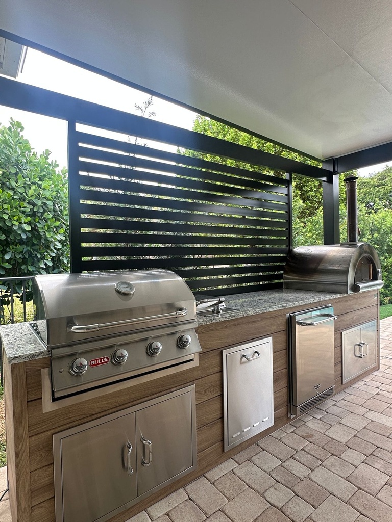 Perello Patio 12 ft Outdoor Kitchen · Bull Outlaw 30" · Weather Pro - full view