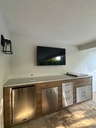 Outdoorkitchen 12 ft · Barrel Oak · Bull Contemporary Refrigerator - full view