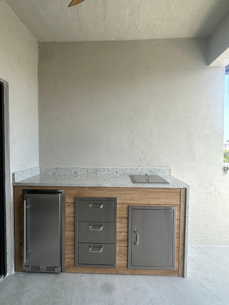 Perello Patio 6 ft Outdoor Kitchen · Sink & Storage · Weather Pro - full view