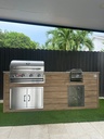 Outdoorkitchen 7 ft · Barrel Oak · Bull 30" Outlaw LP - full view