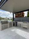 Perello Patio 18 ft L-Shape Outdoor Kitchen · Bull Angus 30" · Weather Pro - full view