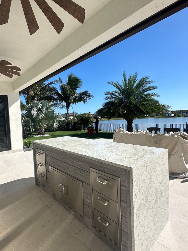 Perello Patio 9 ft Outdoor Kitchen · Sink & Storage · Weather Pro - full view