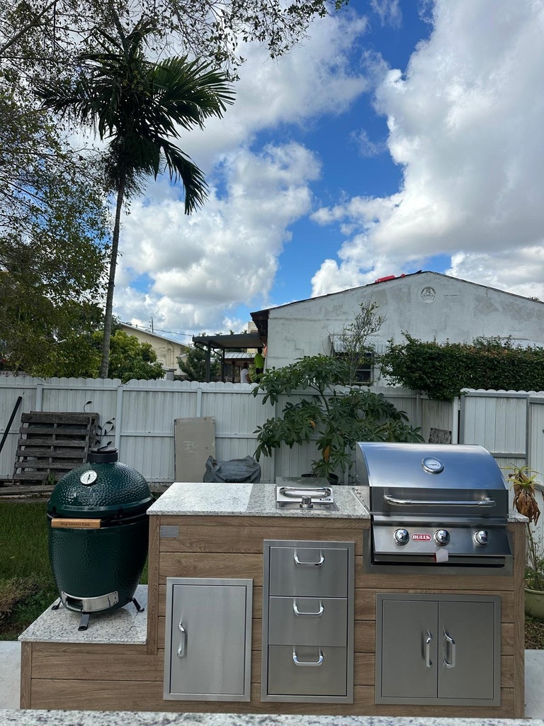Perello Patio 7 ft Outdoor Kitchen · Bull Steer 25" · Weather Pro - full view