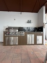 Perello Patio 8 ft Outdoor Kitchen · Bull Outlaw 30" · WPC - full view