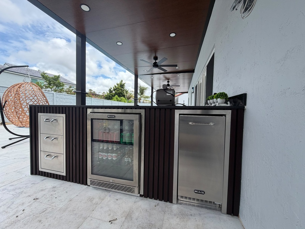 Perello Patio 8 ft Outdoor Kitchen · Sink & Storage · WPC - full view