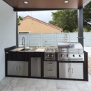 As installed by Perello Patio · Outdoorkitchen 8 ft · Black · Bull 30" Outlaw LP