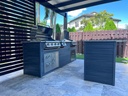Outdoorkitchen 7 ft · Reveal 3 Charred Black · Bull Outlaw 30-Inch 4-Burner Built-In Propane Gas Grill - full view
