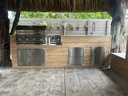 Outdoorkitchen 8 ft · Sunbleach Oak · Bull Outlaw 30-Inch 4-Burner Built-In Propane Gas Grill - full view