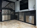 Outdoorkitchen 13 ft · Black · Bull Outlaw 30-Inch 4-Burner Built-In Propane Gas Grill · L-Shape - full view