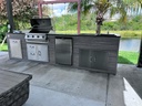 Outdoorkitchen 11 ft · Barnboard Grey · Bull Outlaw 30-Inch 4-Burner Built-In Propane Gas Grill - full view