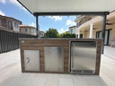Outdoorkitchen 7 ft · Barrel Oak · Bull Large Stainless Steel Sink & Faucet All In one Kit - Under & Over Mount - full view