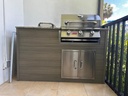 Outdoorkitchen 6 ft · Modern Walnut · Bull Steer Premium 25-Inch 3-Burner Built-In Propane Gas Grill - full view