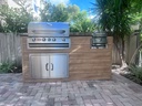 Outdoorkitchen 6 ft · Sunbleach Oak · Bull Angus 30-Inch 4-Burner Built-In Propane Gas Grill - full view