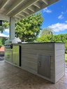 Outdoorkitchen 10 ft · Beachwood Grey · Bull Outlaw 30-Inch 4-Burner Built-In Propane Gas Grill - full view