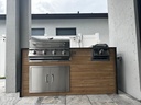 Outdoorkitchen 6 ft · Barrel Oak · Bull Outlaw 30-Inch 4-Burner Built-In Propane Gas Grill - full view