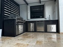 Outdoorkitchen 12 ft · Black · Bull Outlaw 30-Inch 4-Burner Built-In Propane Gas Grill · L-Shape - full view