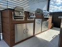 Outdoorkitchen 11 ft · Barrel Oak · Bull Angus 30-Inch 4-Burner Built-In Propane Gas Grill - full view