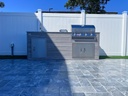 Outdoorkitchen 8 ft · Barnboard Grey · Bull Outlaw 30-Inch 4-Burner Built-In Propane Gas Grill - full view