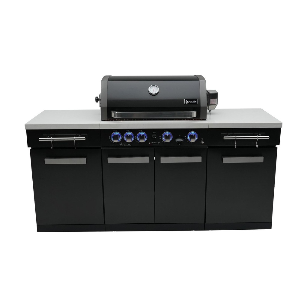 [MA-957] Mont Alpi Compact Series 6 Ft Propane Outdoor Kitchen Island in Black Stainless Steel
