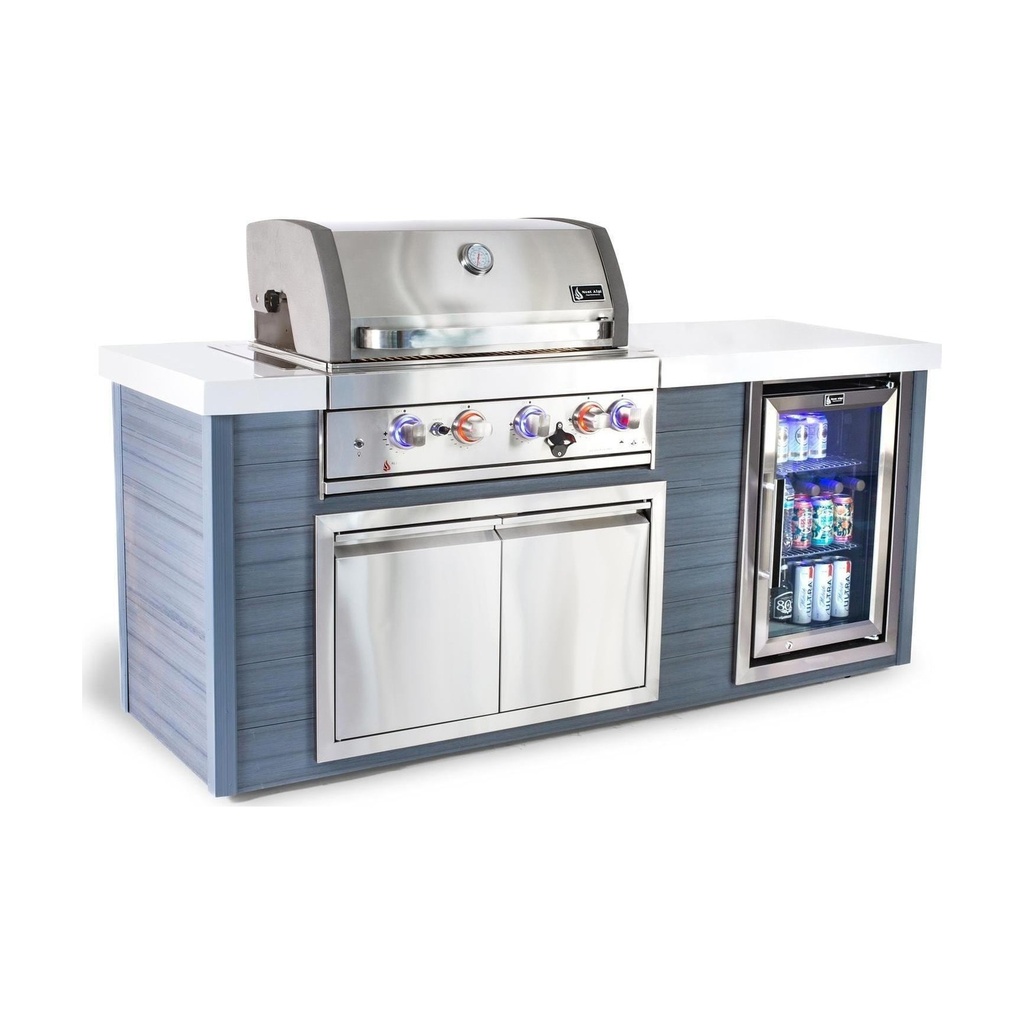 [MA400-AW] Mont Alpi Artwood Series 6.5 Ft Propane Outdoor Kitchen Island w/ 4-Burner Grill