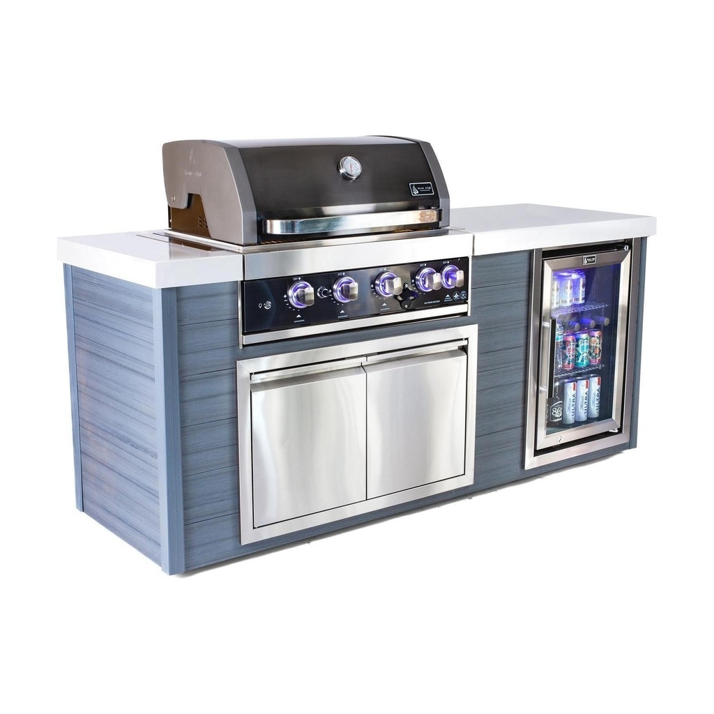 [MA400-AWBSS] Mont Alpi Artwood Series 6.5 Ft Propane Outdoor Kitchen Island w/ 4-Burner Grill