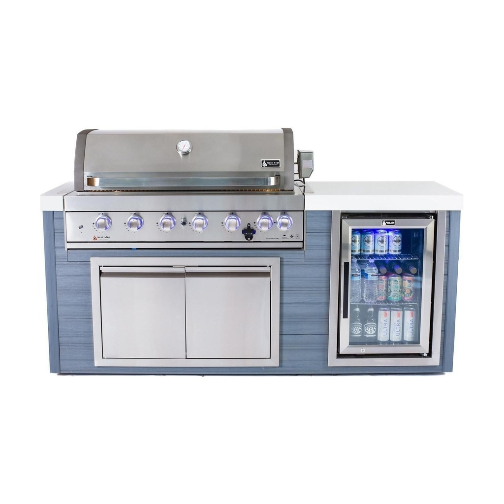 [MA805-AW] Mont Alpi Artwood Series 6.5 Ft Propane Outdoor Kitchen Island w/ 6-Burner Grill
