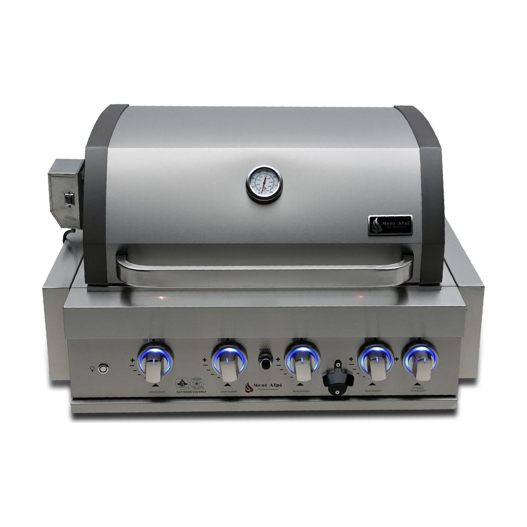 [MABi400] Mont Alpi 400 32-in 4 Burner Built-In Propane Grill w/ Rotisserie