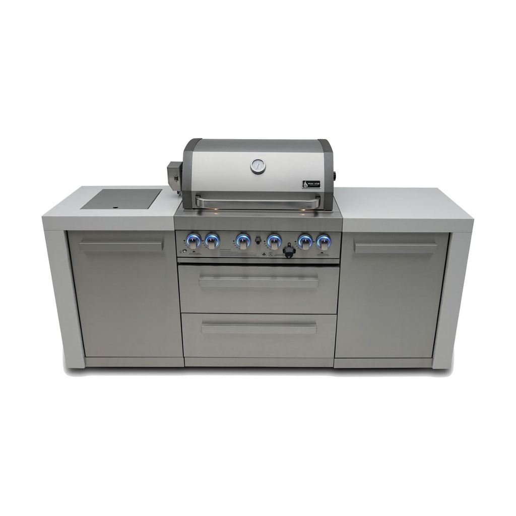 [MAi400-D] Mont Alpi Deluxe Series 7 Ft Propane Outdoor Kitchen Island w/ Side Burner