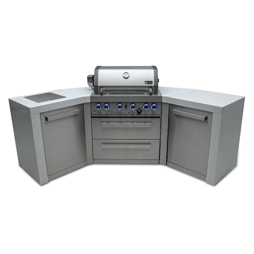 [MAi400-D45] Mont Alpi Deluxe Series 7.5 Ft U-Shaped Propane Outdoor Kitchen Island w/ Side Burner