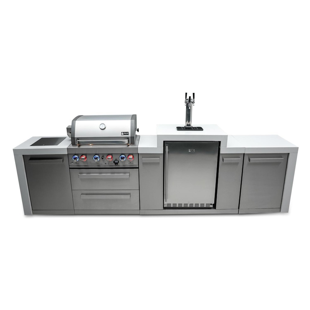 [MAi400-DKEG] Mont Alpi Deluxe Series 11 Ft Propane Outdoor Kitchen Island w/ Side Burner & Kegerator