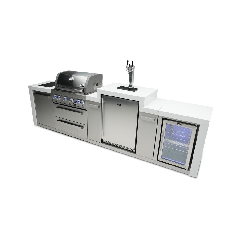 [MAi400-DKEGFC] Mont Alpi Deluxe Series 11 Ft Propane Outdoor Kitchen Island w/ Side Burner, Kegerator & Fridge