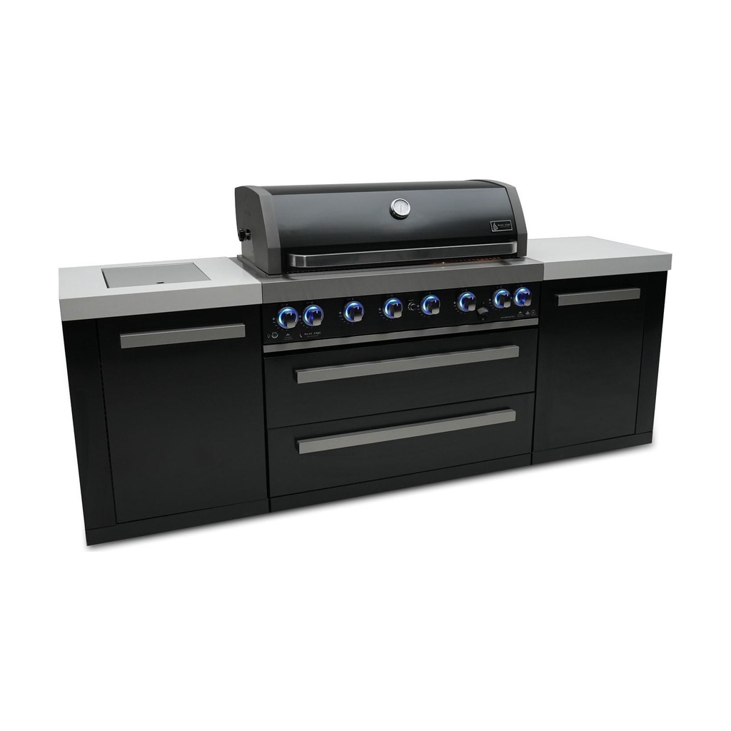 [MAi805-BSS] Mont Alpi Black Series 8 Ft Propane Outdoor Kitchen Island w/ Side Burner