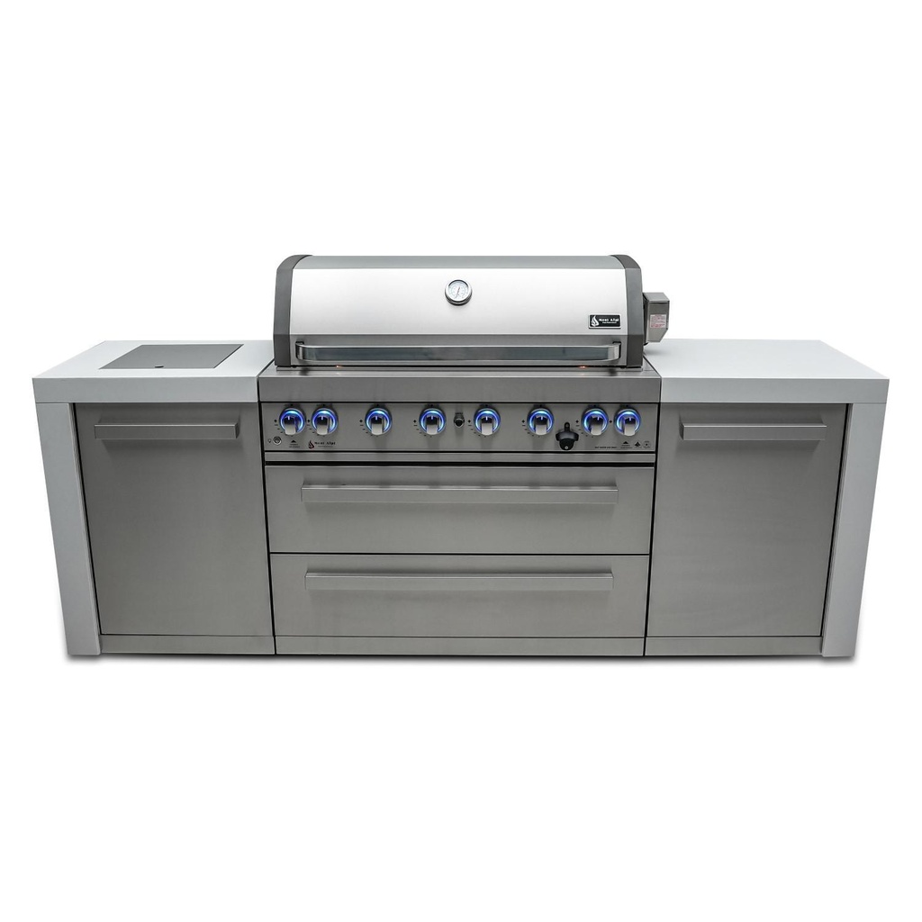 [MAi805-D] Mont Alpi Deluxe Series 8 Ft Propane Outdoor Kitchen Island w/ Side Burner