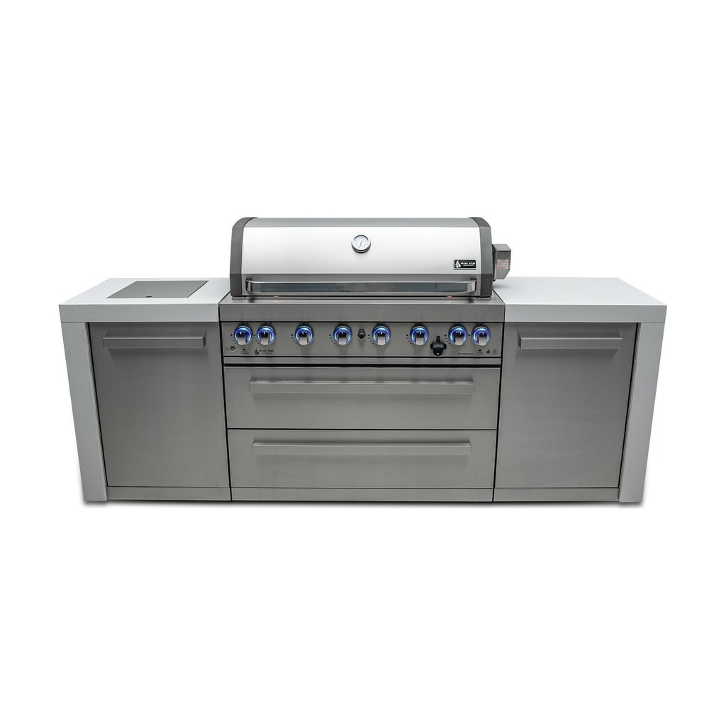 [MAi805-D] Mont Alpi Deluxe Series 8 Ft Propane Outdoor Kitchen Island w/ Side Burner