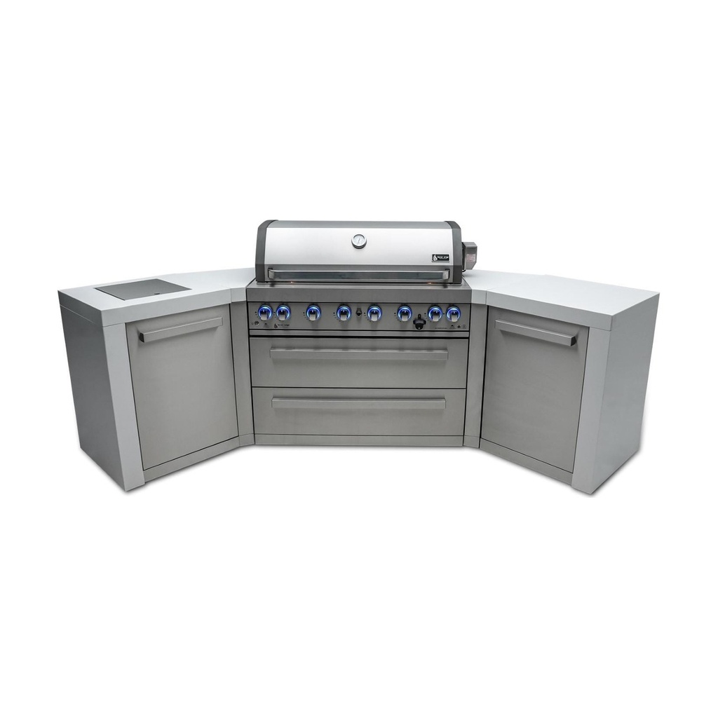 [MAi805-D45] Mont Alpi Deluxe Series 8 Ft U-Shaped Propane Outdoor Kitchen Island w/ Side Burner