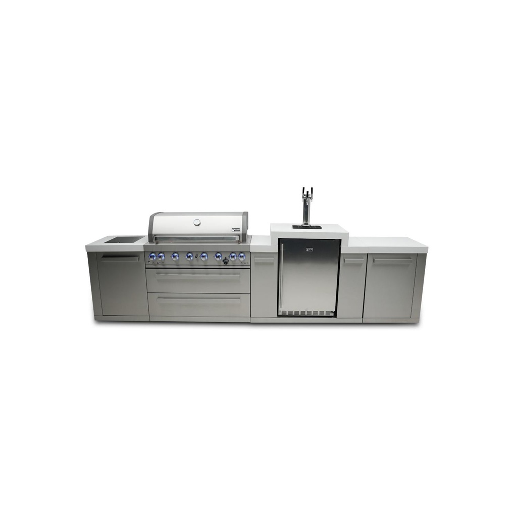 [MAi805-KEG] Mont Alpi Original Series 12 Ft Propane Outdoor Kitchen Island w/ Side Burner & Kegerator