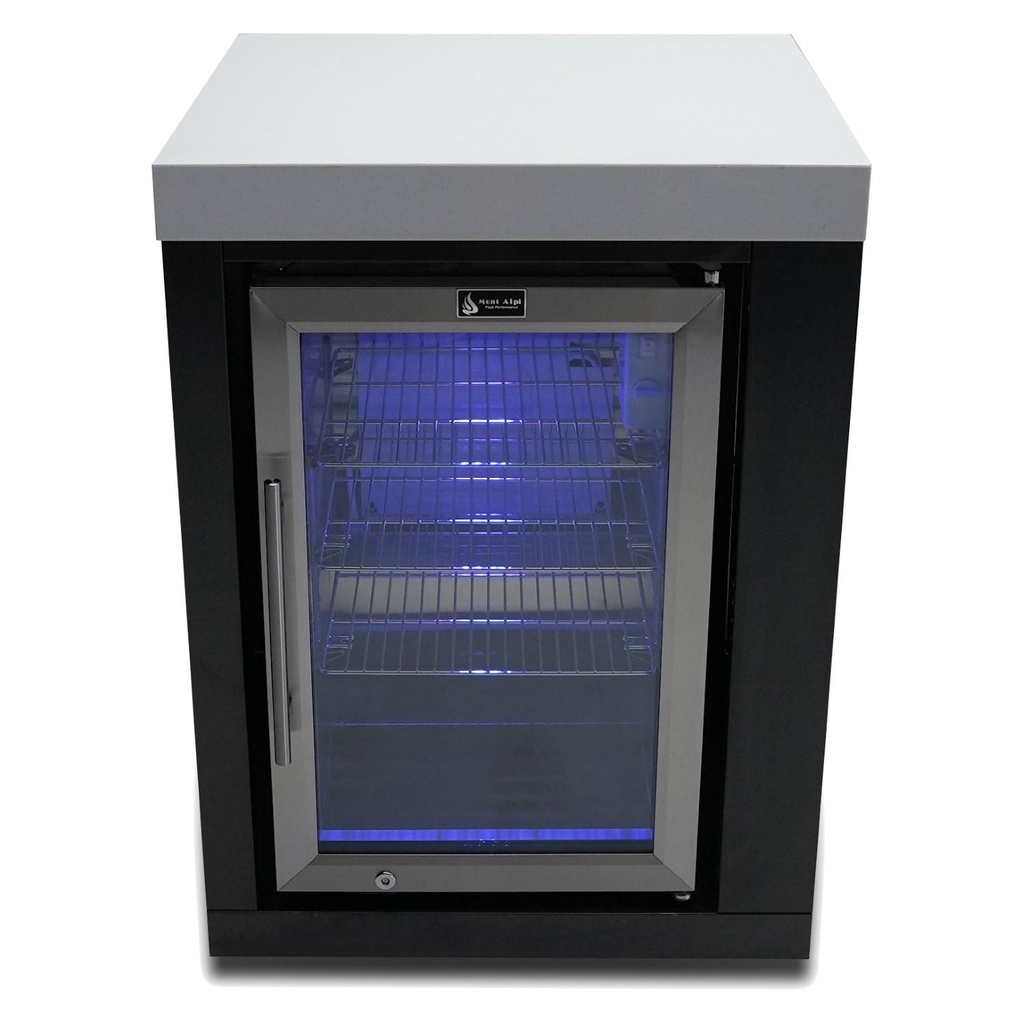 Mont Alpi 2.6 Cu. Ft. Outdoor Rated Refrigerator Cabinet Module - Black Stainless Steel