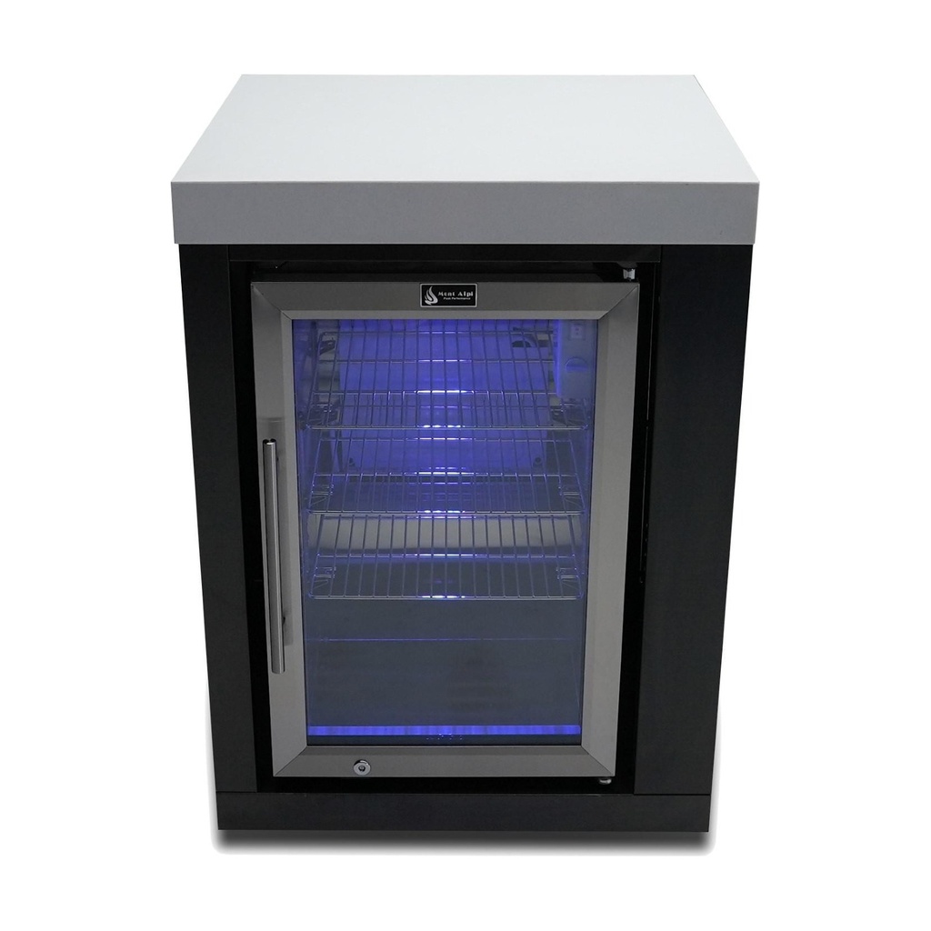 [MASFM-BSS] Mont Alpi 2.6 Cu. Ft. Outdoor Rated Refrigerator Cabinet Module - Black Stainless Steel