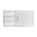 PCM 39-Inch Access Door & Triple Drawer Combo (Reversible)
