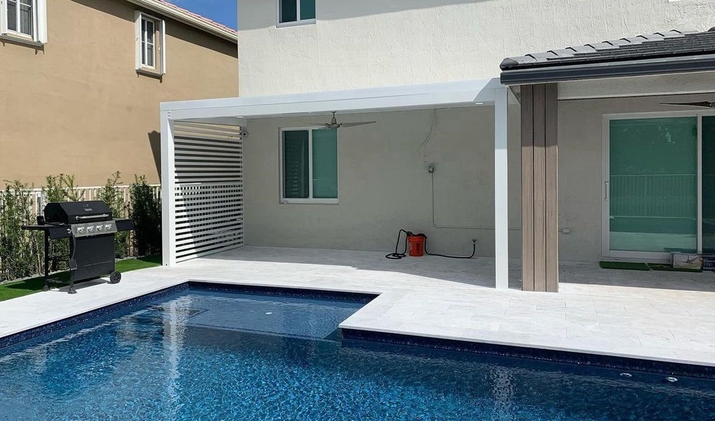 [PP-MT-20X12-AW] Modern Terrace 20' x 12' · Attached · White
