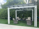 Square Pergola 12' x 12' · Freestanding · White · Upgraded Columns