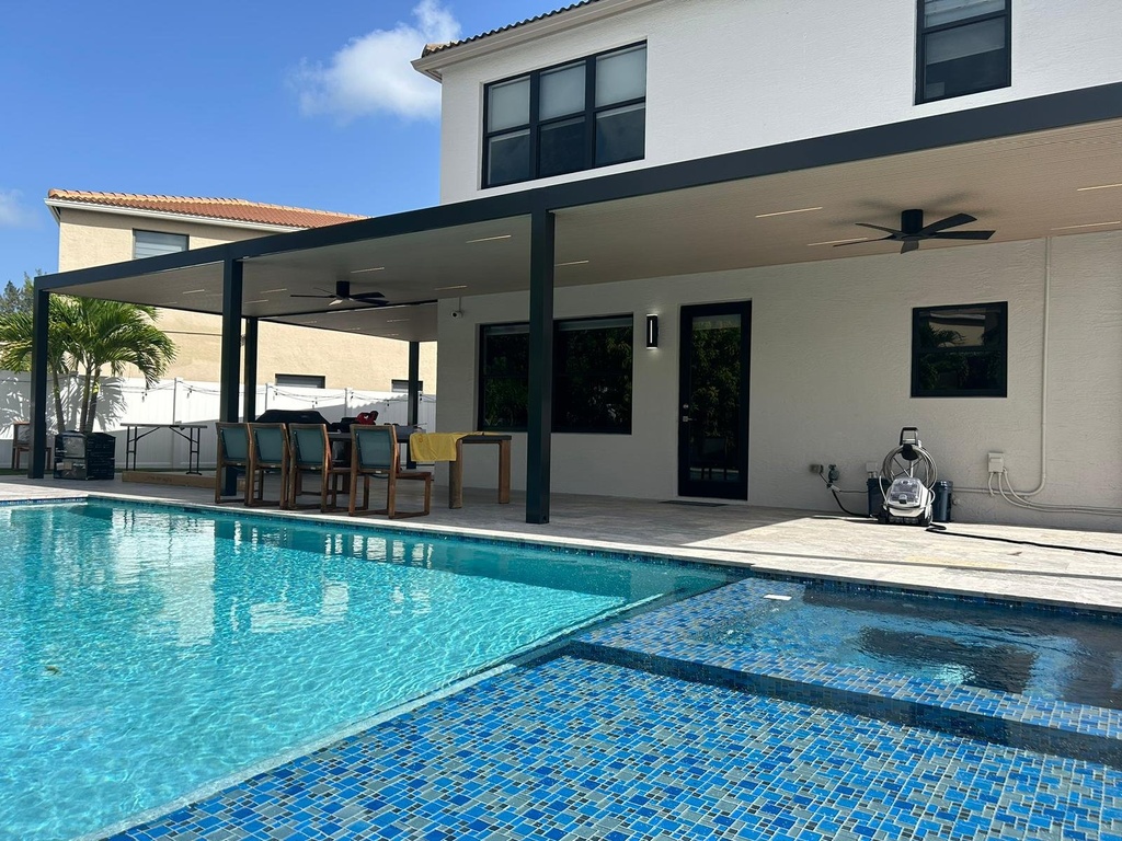 [PP-MT-40X12-AB] Modern Terrace 40' x 12' · Attached · Bronze