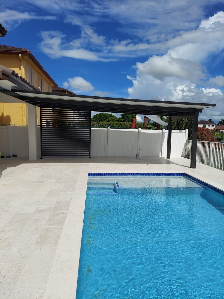 [PP-SP-12X24-AB] Square Pergola 12' x 24' · Attached · Bronze