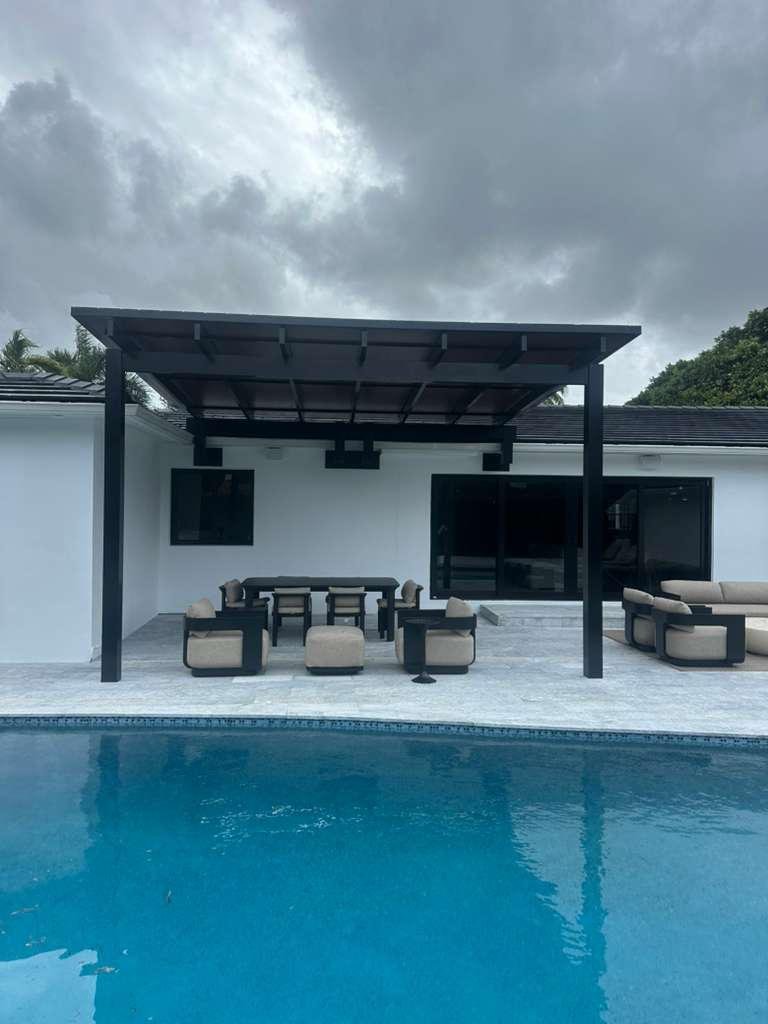 [PP-SP-16X16-AB] Square Pergola 16' x 16' · Attached · Bronze