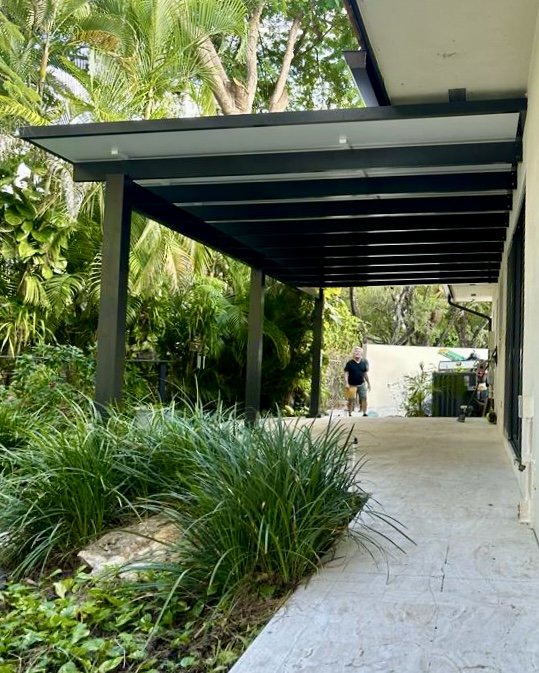 [PP-SP-24X12-AB] Square Pergola 24' x 12' · Attached · Bronze