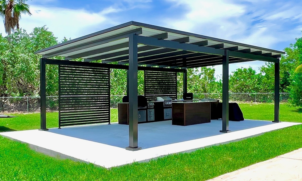 Square Pergola 30' x 18' · Freestanding · Bronze