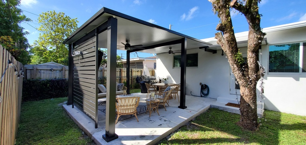 [PP-ST-14X20-AB] Square Terrace 14' x 20' · Attached · Bronze