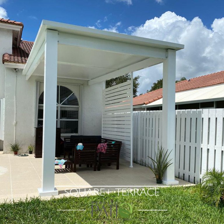 [PP-ST-20X10-AW] Square Terrace 20' x 10' · Attached · White