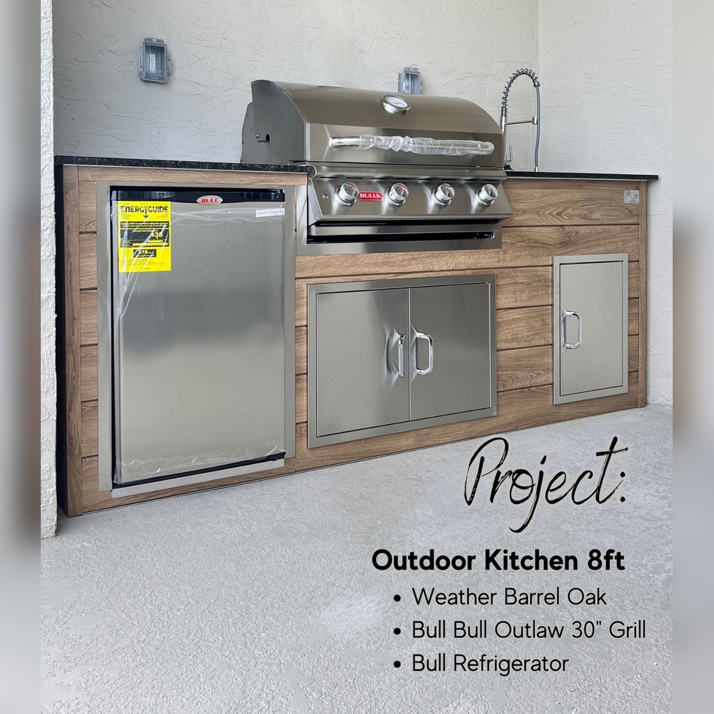 Perello Patio 8 ft Outdoor Kitchen · Bull Outlaw 30" · Weather Pro